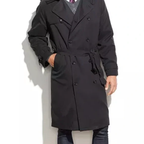 London Fog Men's Charcoal Trench Coat - Picture 9 of 9